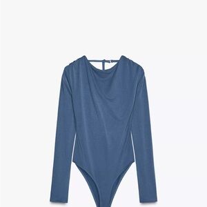 Zara Blue Long Sleeve Bodysuit
